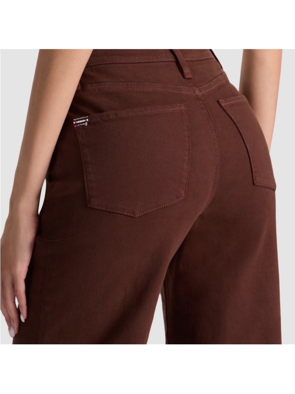 Alice & Olivia High-Rise Wide Leg Jeans in Chocolate Brown 29 - Picture 3 of 13